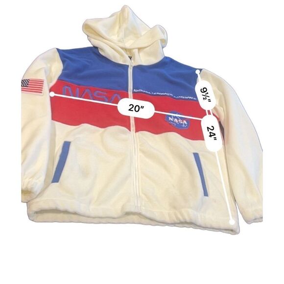 Zaful NASA embroidered fleece hoodie Jacket - Picture 5 of 7
